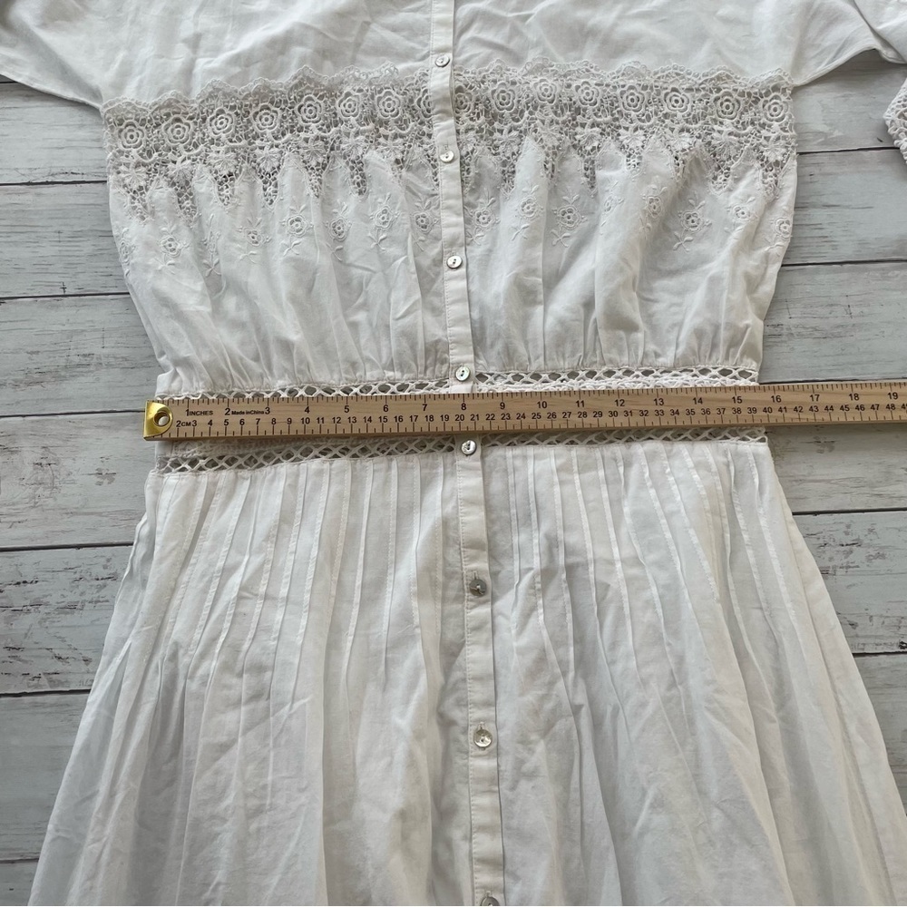 LOVESHACKFANCY Women's Beth Dress, White, L - Picture 8 of 15